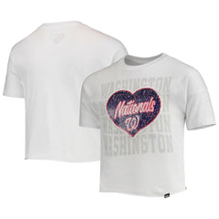 Washington Nationals New Era Girls Youth Flip Sequin Heart Crop Top Outlet