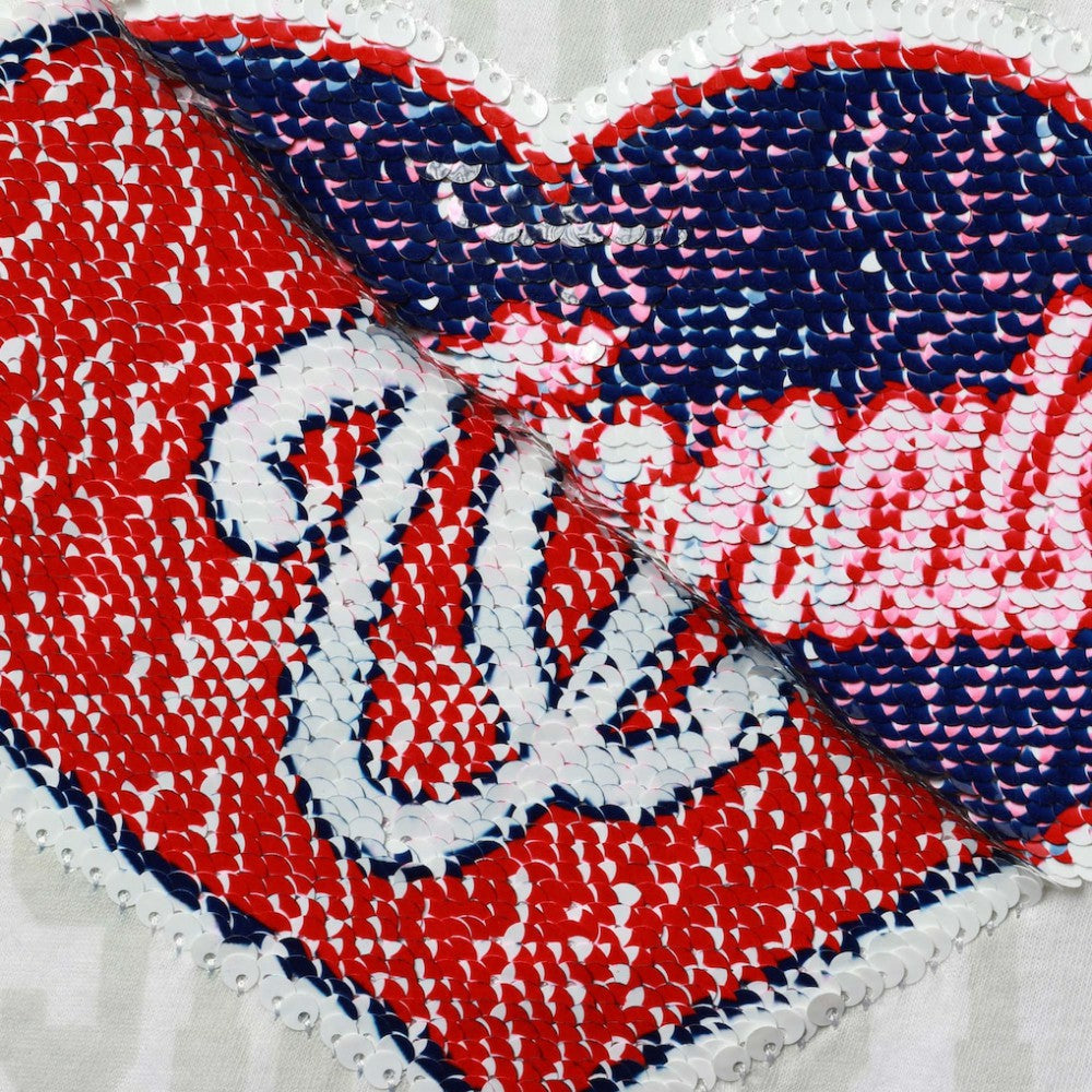 Washington Nationals New Era Girls Youth Flip Sequin Heart Crop Top Outlet