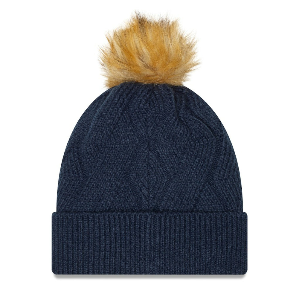 Dallas Cowboys New Era Women's Snowy Cuffed Knit Hat with Pom - Navy - NFL