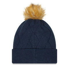 Dallas Cowboys New Era Women's Snowy Cuffed Knit Hat with Pom - Navy - NFL