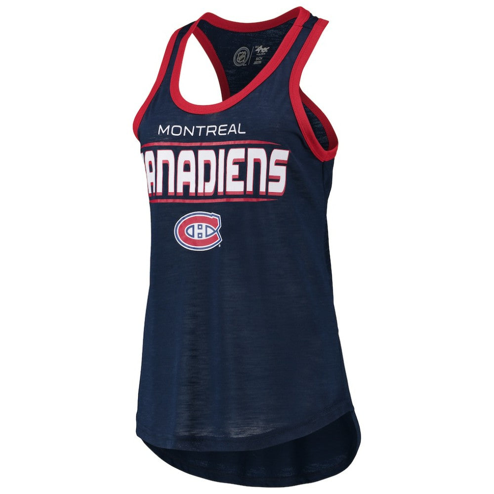 Montreal Canadiens G-III Sports by Carl Banks Women's Showdown Slub Racerback Tank Top - Navy | NHL Clearance