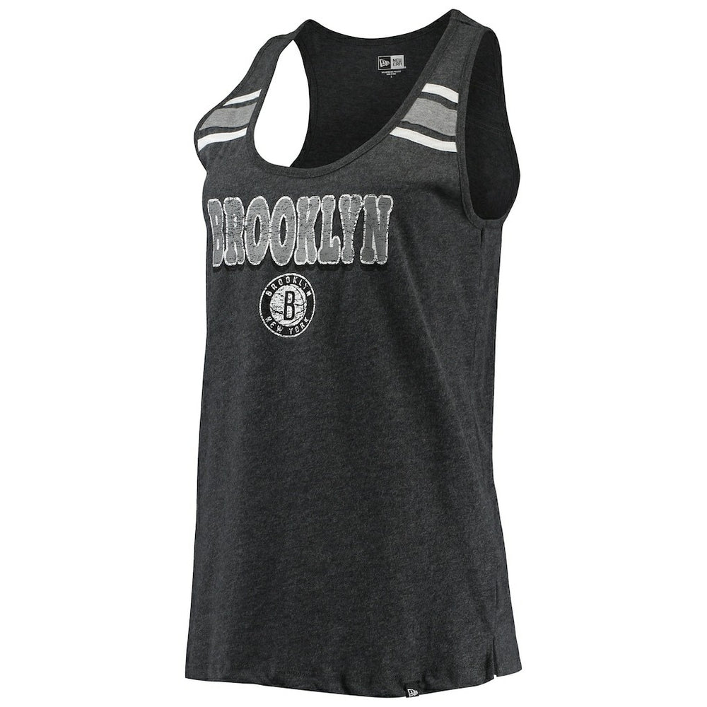 New Era Brooklyn Nets Women's Scoop-Neck Racerback Tank Top Heathered Black