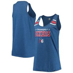 New Era Philadelphia 76ers Women's Scoop-Neck Racerback Tank Top Heathered Royal