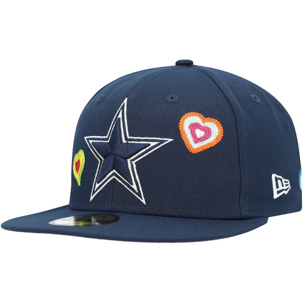 Dallas Cowboys New Era Chain Stitch Heart 59FIFTY Fitted Hat - Navy - NFL
