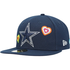 Dallas Cowboys New Era Chain Stitch Heart 59FIFTY Fitted Hat - Navy - NFL