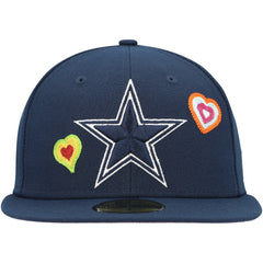 Dallas Cowboys New Era Chain Stitch Heart 59FIFTY Fitted Hat - Navy - NFL