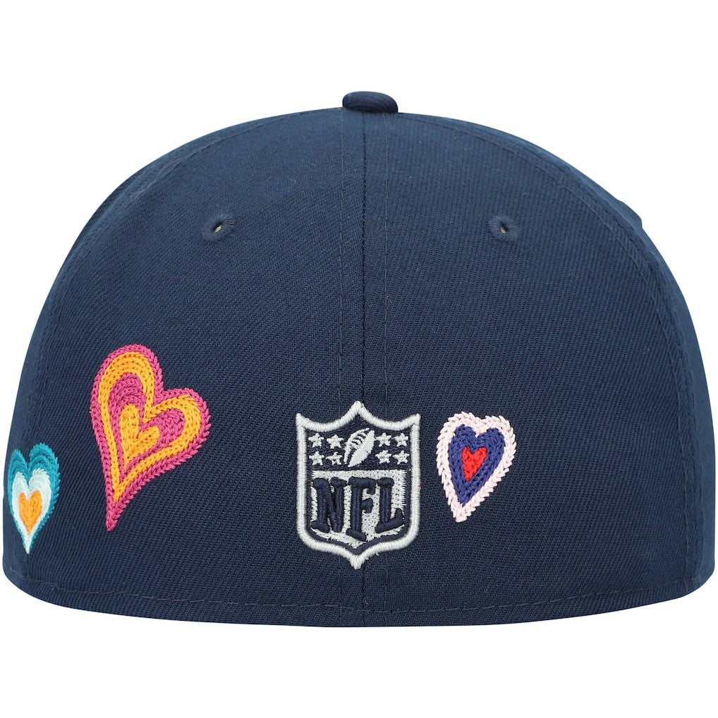 Dallas Cowboys New Era Chain Stitch Heart 59FIFTY Fitted Hat - Navy - NFL