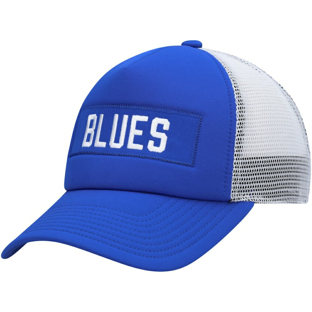 St. Louis Blues adidas Team Plate Trucker Snapback Hat - Blue/White | Adidas on sale