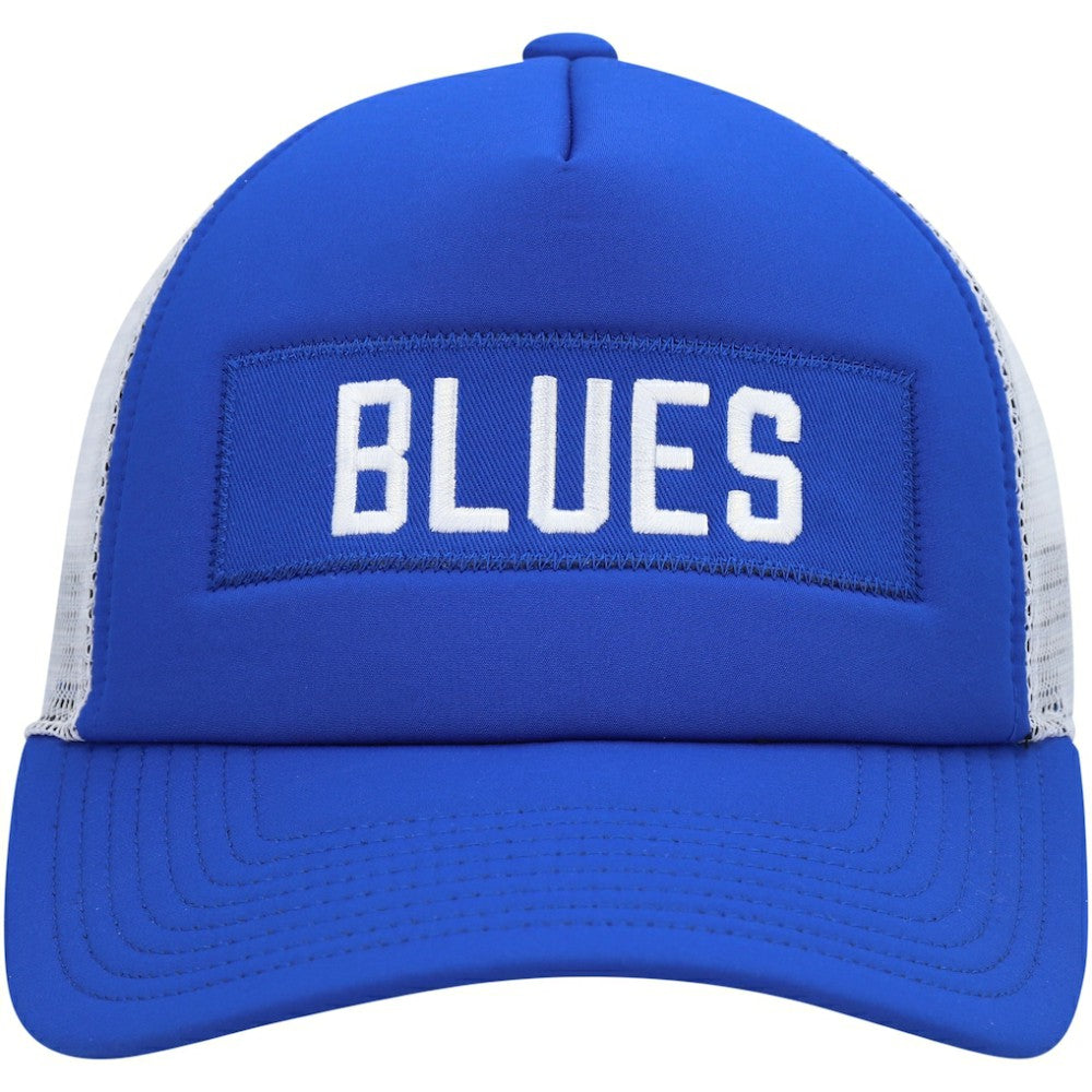 St. Louis Blues adidas Team Plate Trucker Snapback Hat - Blue/White | Adidas on sale