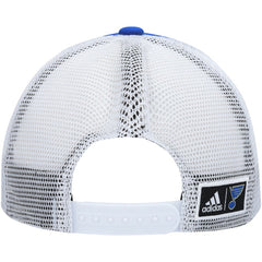 St. Louis Blues adidas Team Plate Trucker Snapback Hat - Blue/White | Adidas on sale