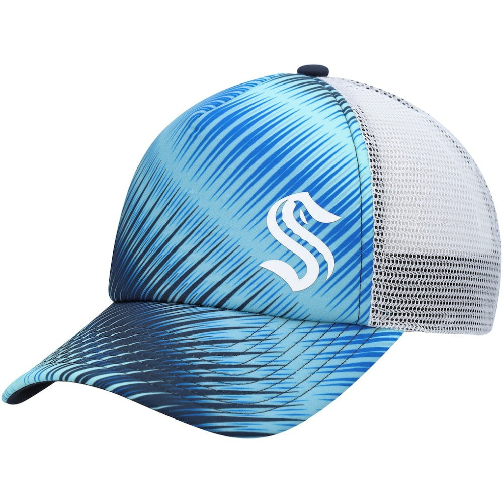 Seattle Kraken adidas Women's Graphic Foam Trucker Snapback Hat - Light Blue/White | Adidas Lifestyle