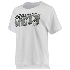 Brooklyn Nets Concepts Sport Women's Resurgence Slub Burnout Raglan Top & Shorts Sleep Set Charcoal/White