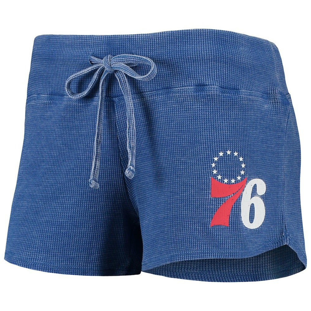 Philadelphia 76ers Concepts Sport Women's Resurgence Slub Burnout Raglan Top & Shorts Sleep Set Royal/White