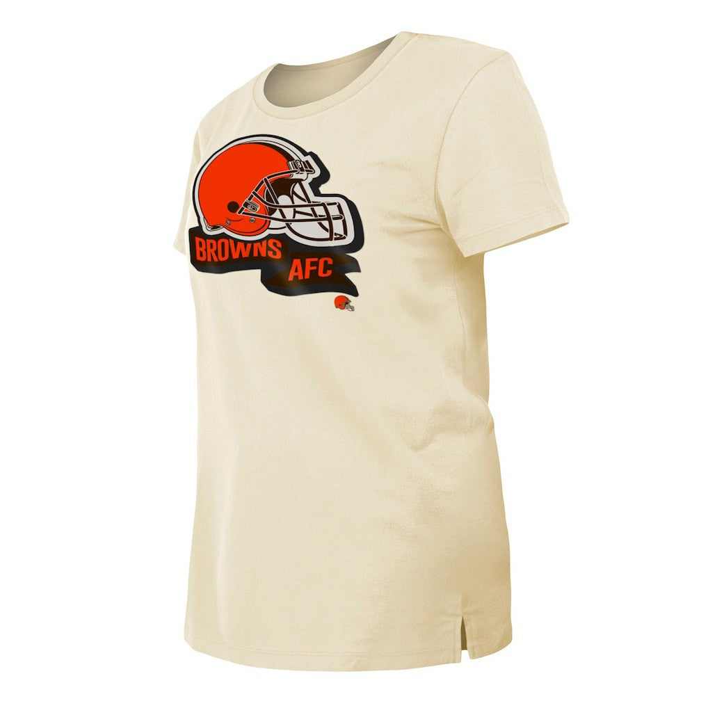 Cleveland Browns New Era Women's Chrome Sideline T-Shirt - Cream - NFL