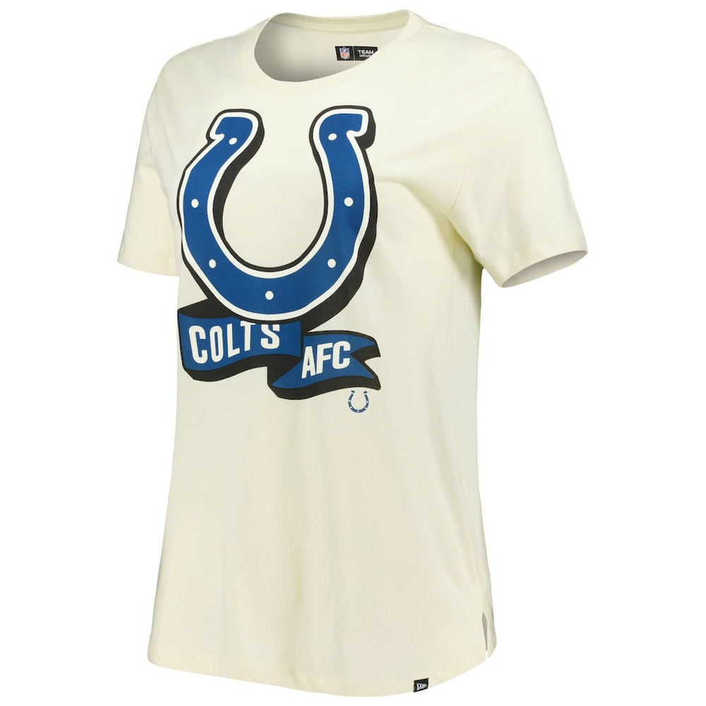 Indianapolis Colts New Era Women's Chrome Sideline T-Shirt - Cream - NFL
