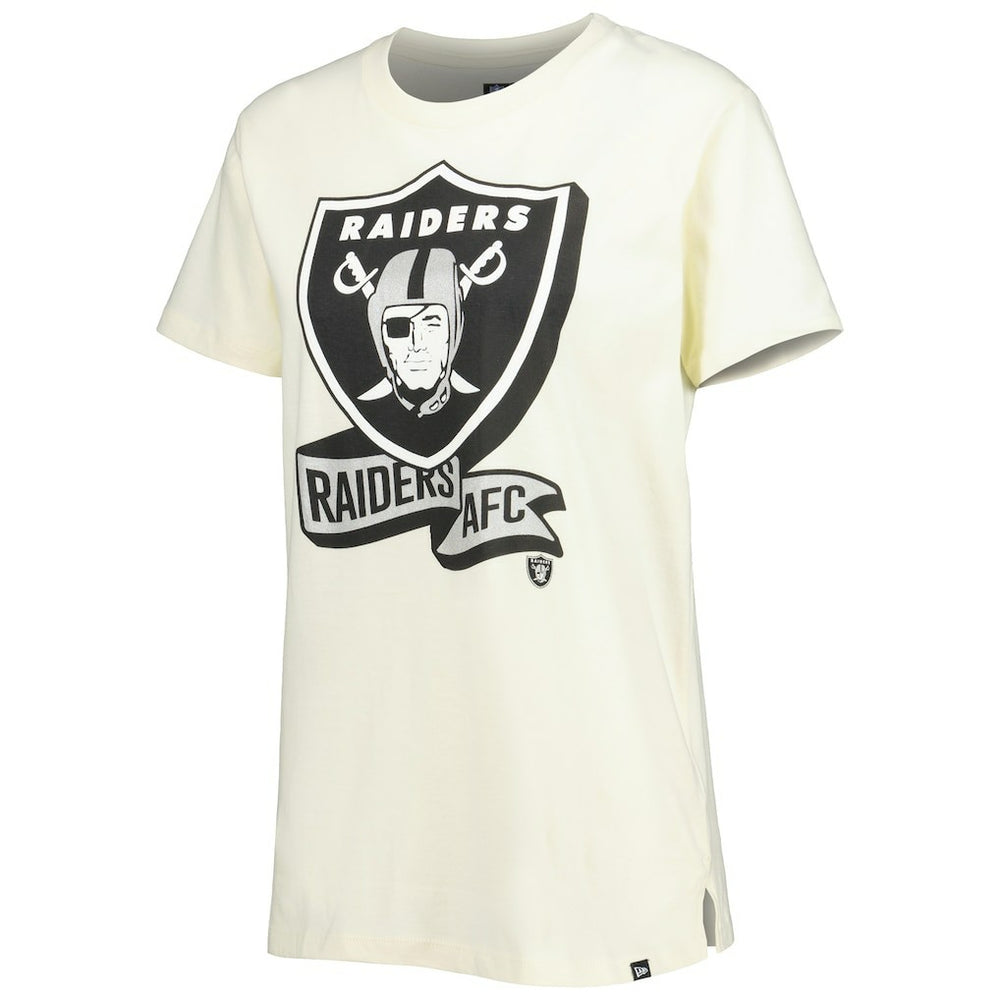 Las Vegas Raiders New Era Women's Chrome Sideline T-Shirt - Cream - NFL