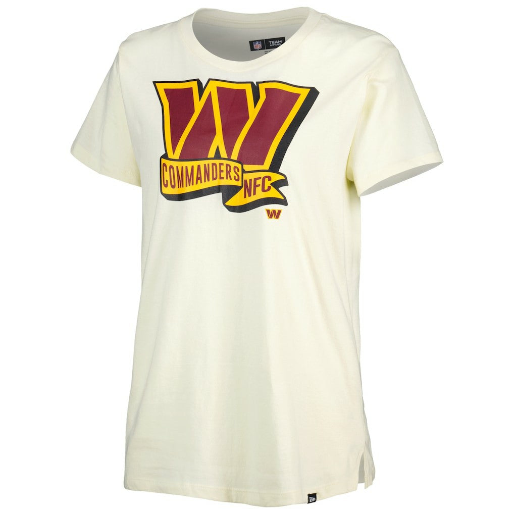 Washington Commanders New Era Women's Chrome Sideline T-Shirt - Cream - NFL
