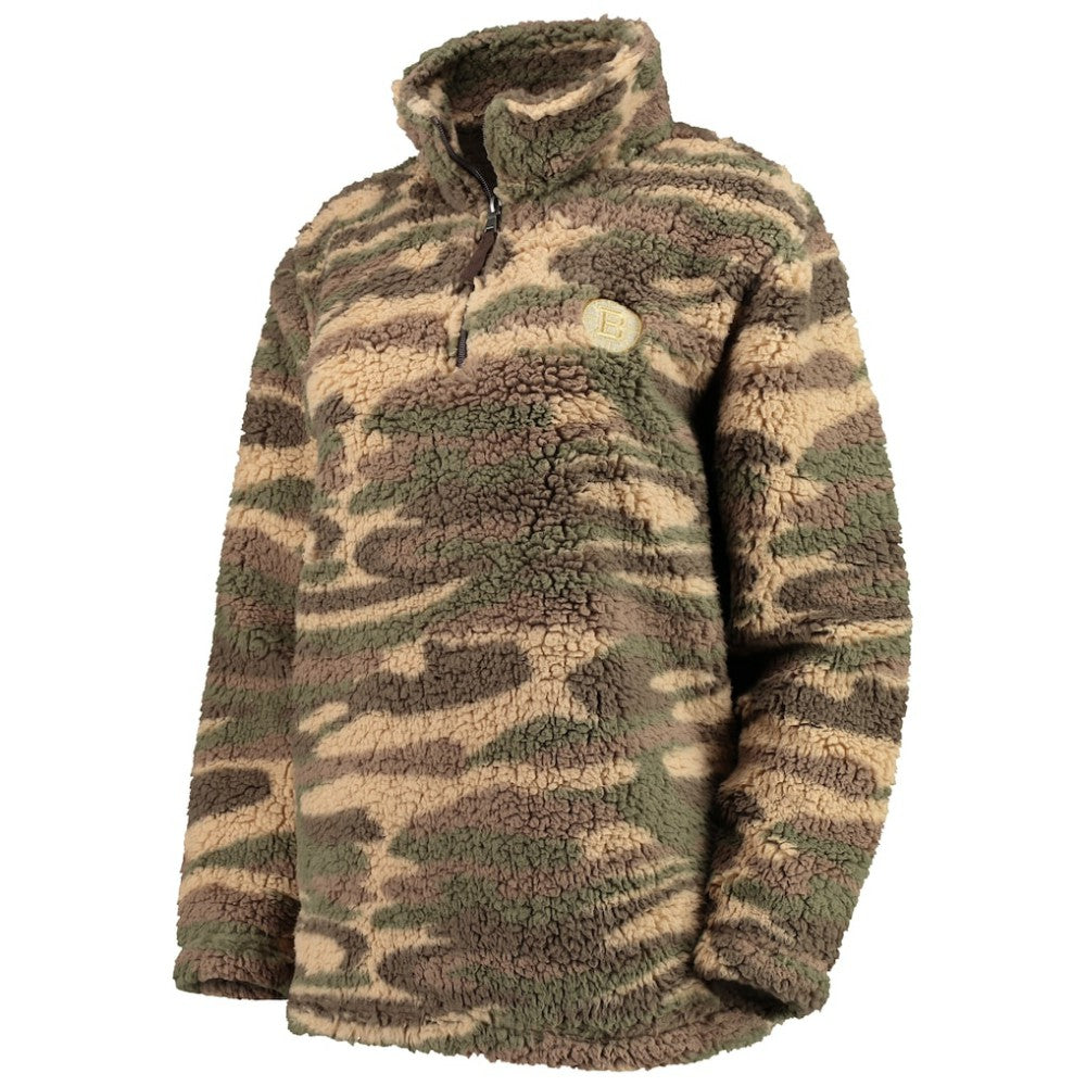 Boston Bruins G-III Sports by Carl Banks Women's Sherpa Quarter-Zip Jacket - Camo | NHL on sale