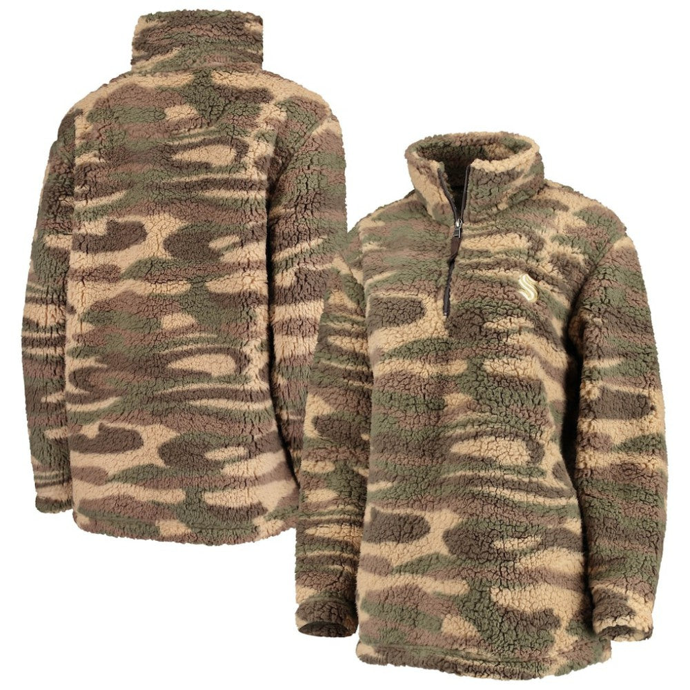 Seattle Kraken G-III Sports by Carl Banks Women's Sherpa Quarter-Zip Jacket - Camo | NHL online