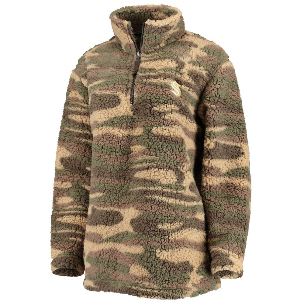 Seattle Kraken G-III Sports by Carl Banks Women's Sherpa Quarter-Zip Jacket - Camo | NHL online