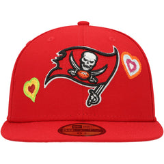 Tampa Bay Buccaneers New Era Chain Stitch Heart 59FIFTY Fitted Hat - Scarlet - NFL