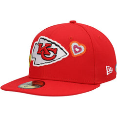 Kansas City Chiefs New Era Chain Stitch Heart 59FIFTY Fitted Hat - Red - NFL