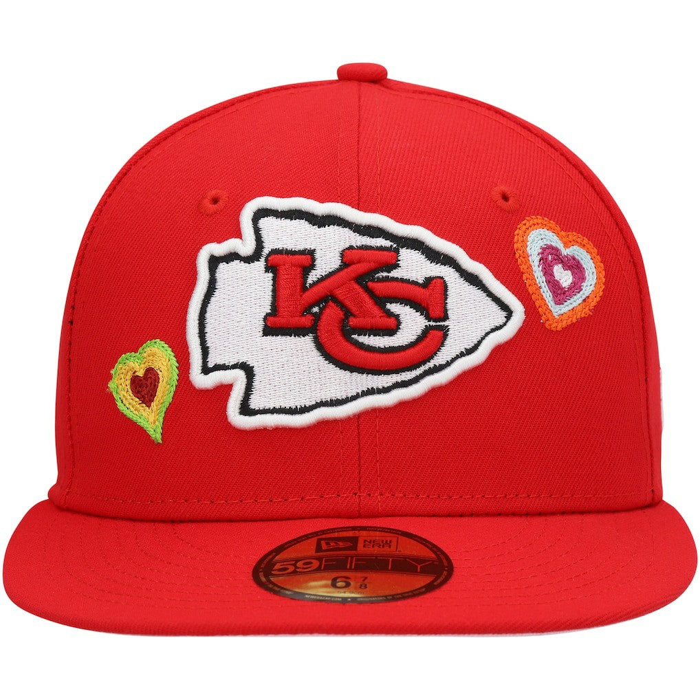 Kansas City Chiefs New Era Chain Stitch Heart 59FIFTY Fitted Hat - Red - NFL