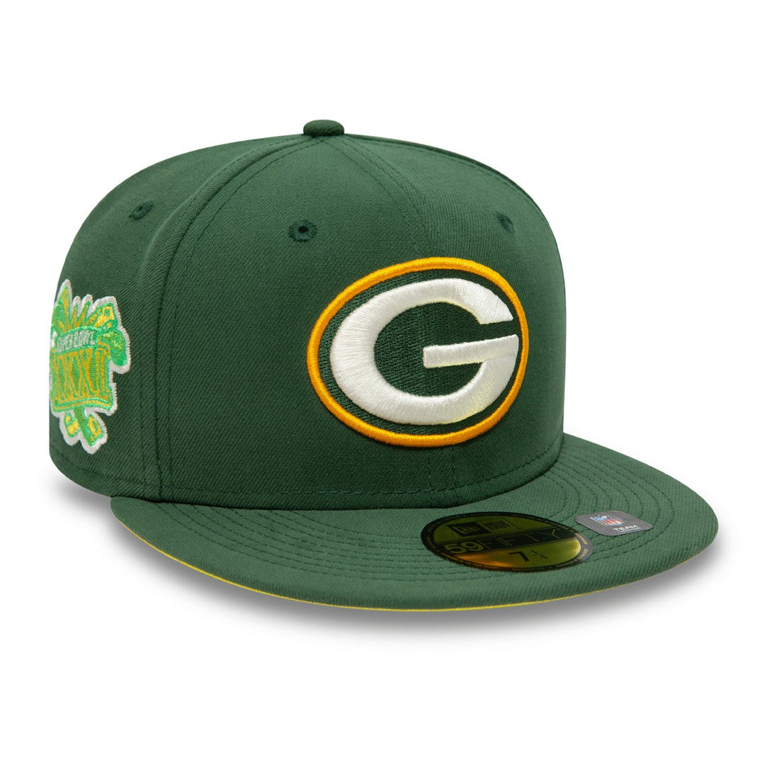 Green Bay Packers New Era Super Bowl XXXI Citrus Pop 59FIFTY Fitted Hat - Green - NFL