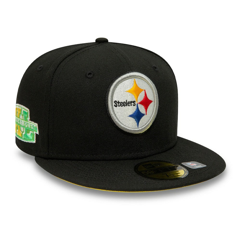 Pittsburgh Steelers New Era Super Bowl XL Citrus Pop 59FIFTY Fitted Hat - Black - NFL