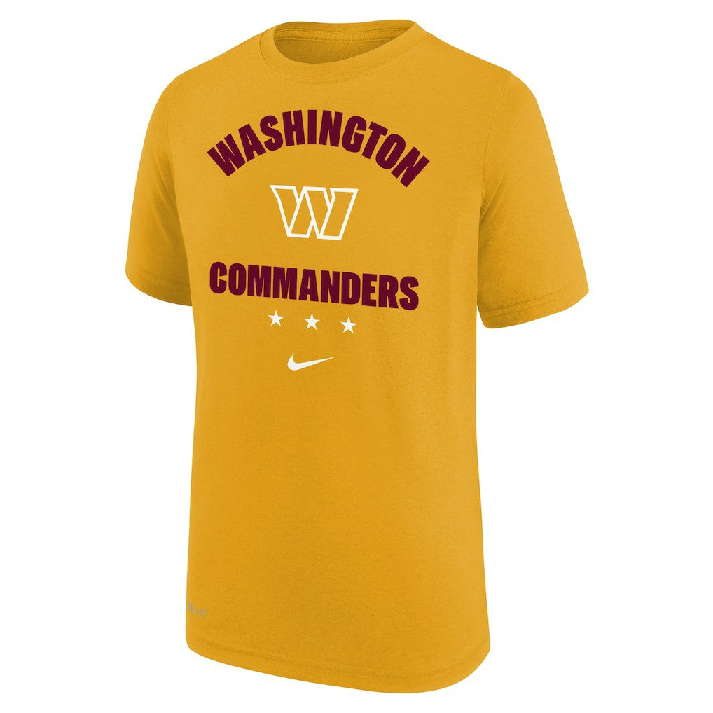 Washington Commanders Youth Team Athletic Performance T-Shirt - Gold - Nike