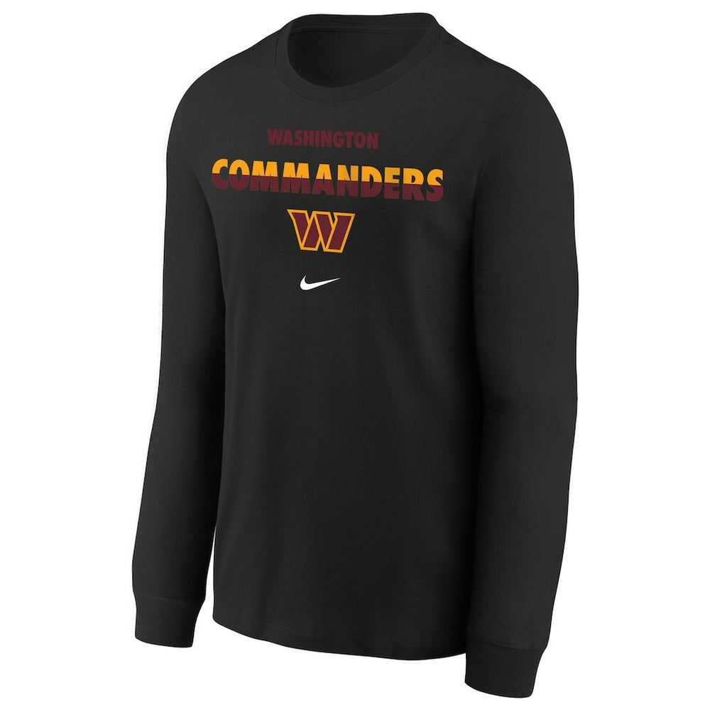 Washington Commanders Youth Team Color Split Long Sleeve T-Shirt - Black - Nike