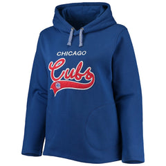 Chicago Cubs Soft as a Grape Women's Plus Size Side Split Pullover Hoodie Sale