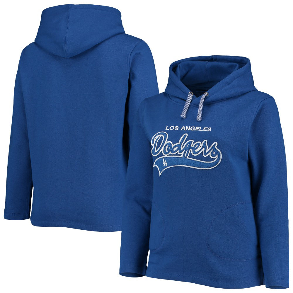 Los Angeles Dodgers Soft as a Grape Women's Plus Size Side Split Pullover Hoodie Outlet