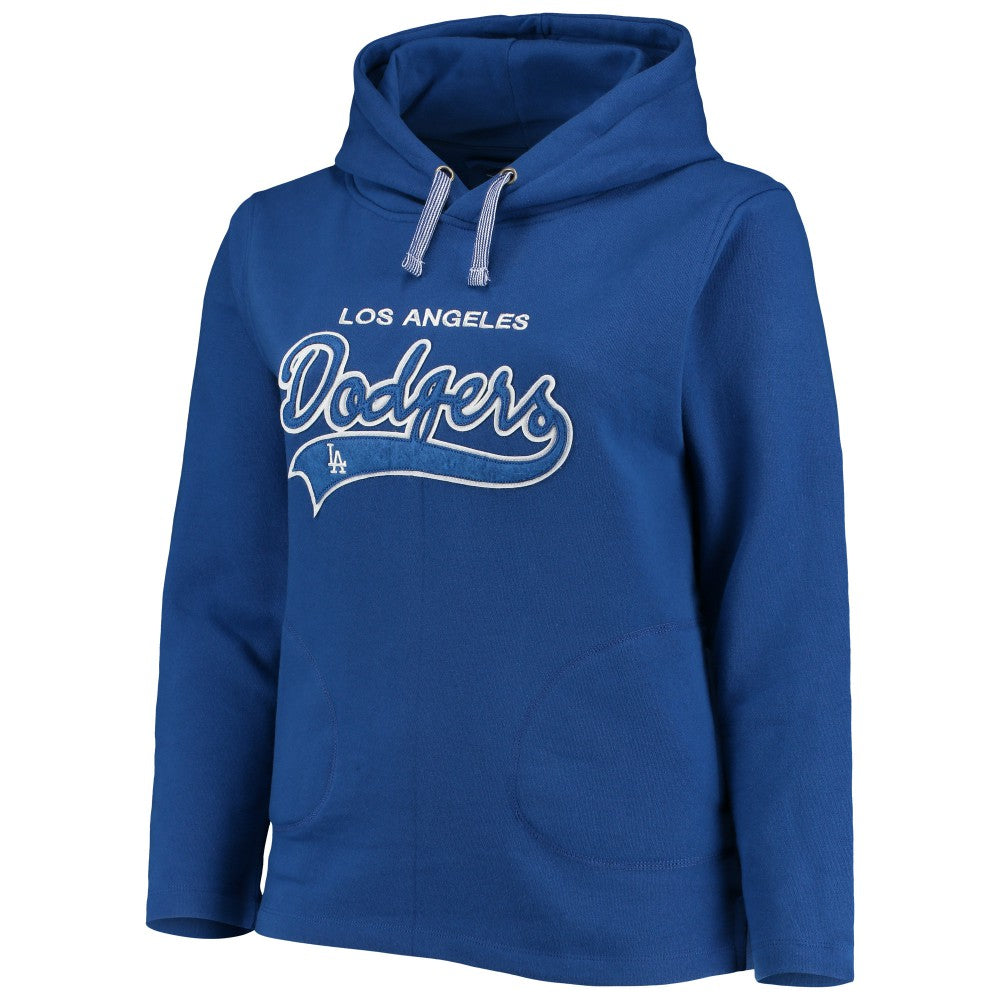 Los Angeles Dodgers Soft as a Grape Women's Plus Size Side Split Pullover Hoodie Outlet
