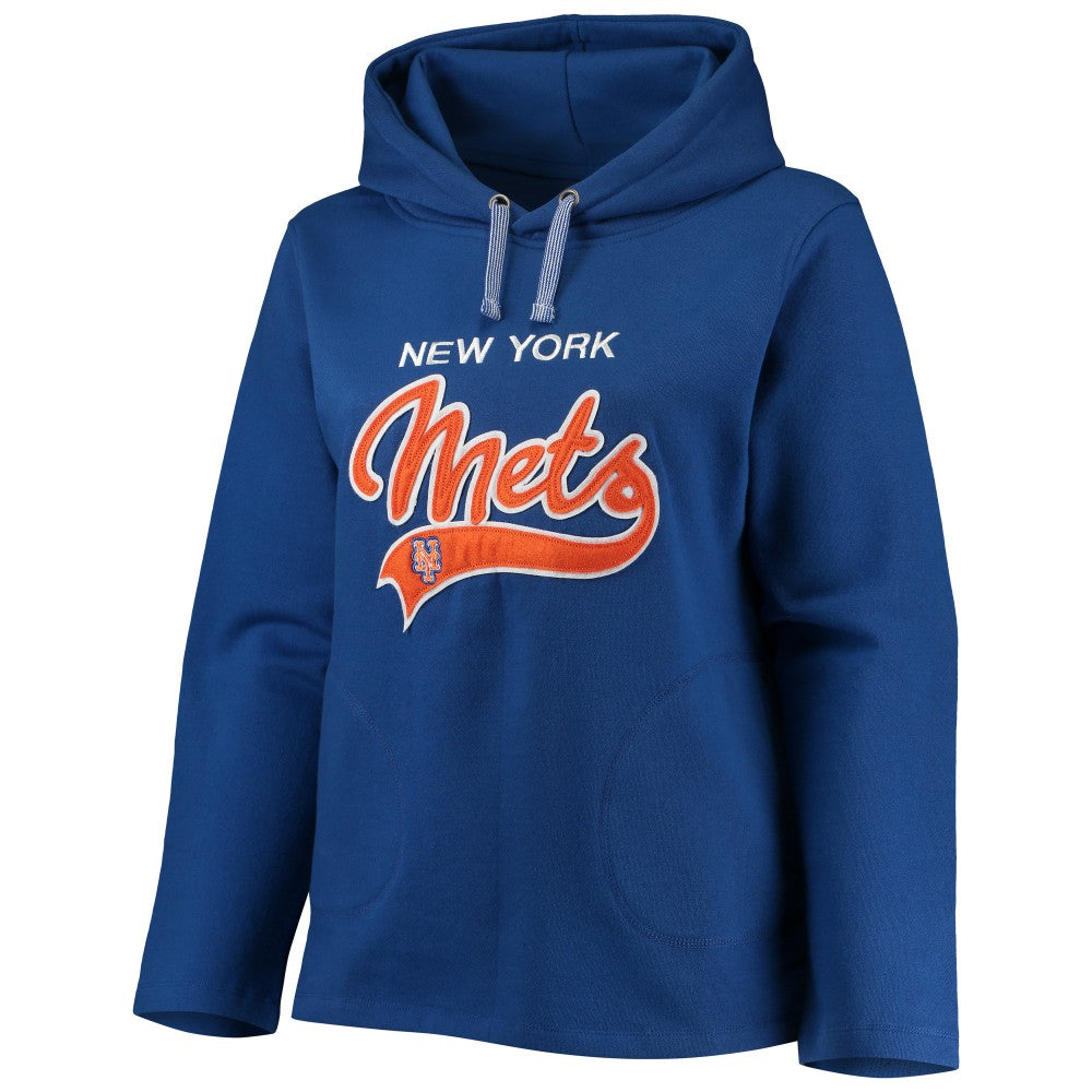 New York Mets Soft as a Grape Women's Plus Size Side Split Pullover Hoodie Sale