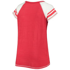Washington Nationals Soft as a Grape Women's Curvy Color Block Tri-Blend Raglan V-Neck T-Shirt Discount