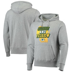 Green Bay Packers '47 Team Headline Pullover Hoodie - Heathered Gray - 47 brand