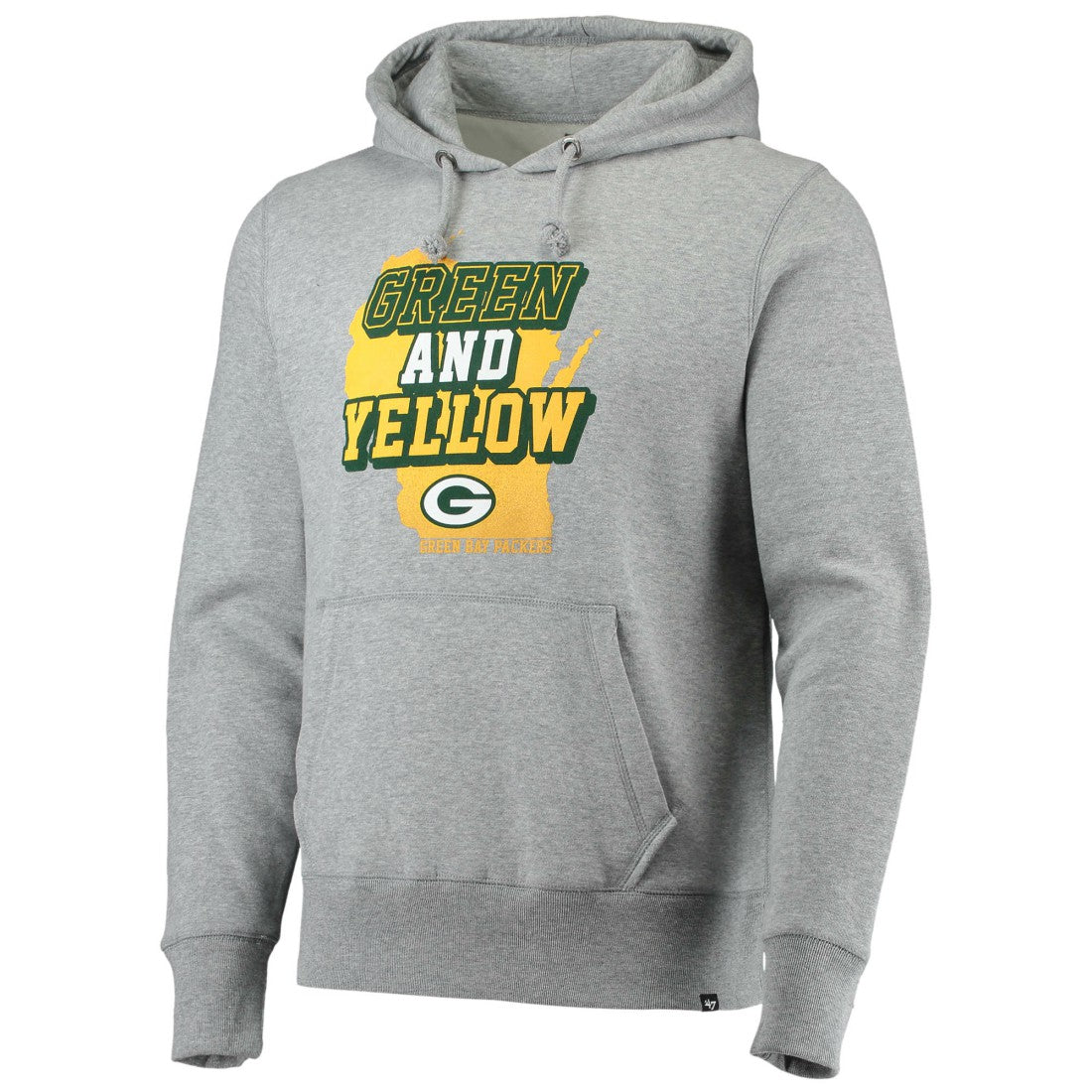 Green Bay Packers '47 Team Headline Pullover Hoodie - Heathered Gray - 47 brand