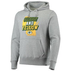 Green Bay Packers '47 Team Headline Pullover Hoodie - Heathered Gray - 47 brand