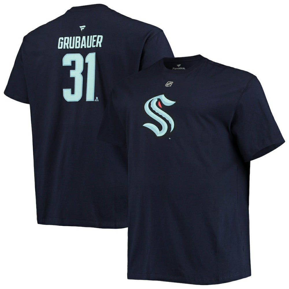 Philipp Grubauer Seattle Kraken Fanatics Big & Tall Name & Number T-Shirt - Deep Sea Blue | Fanatics online