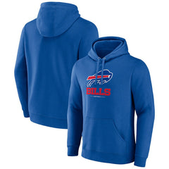 Buffalo Bills Logo Team Lockup Fitted Pullover Hoodie - Royal - NFL