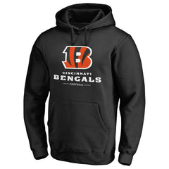 Cincinnati Bengals Logo Team Lockup Fitted Pullover Hoodie - Black - NFL