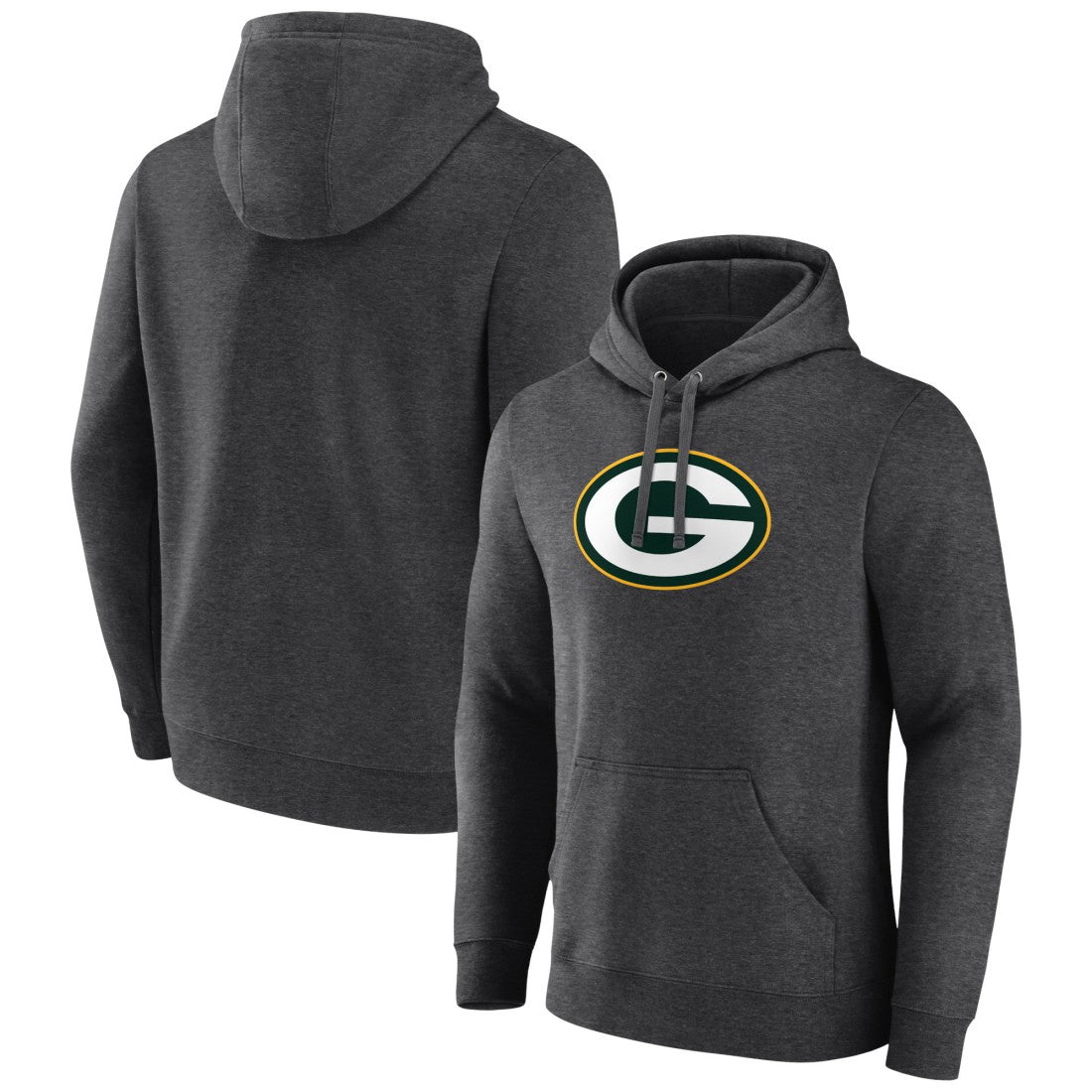 Green Bay Packers Primary Logo Fitted Pullover Hoodie - Charcoal - NFL