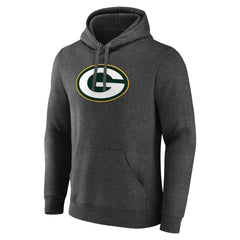 Green Bay Packers Primary Logo Fitted Pullover Hoodie - Charcoal - NFL