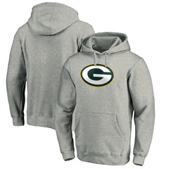 Green Bay Packers Primary Logo Fitted Pullover Hoodie - Heather Gray - NFL