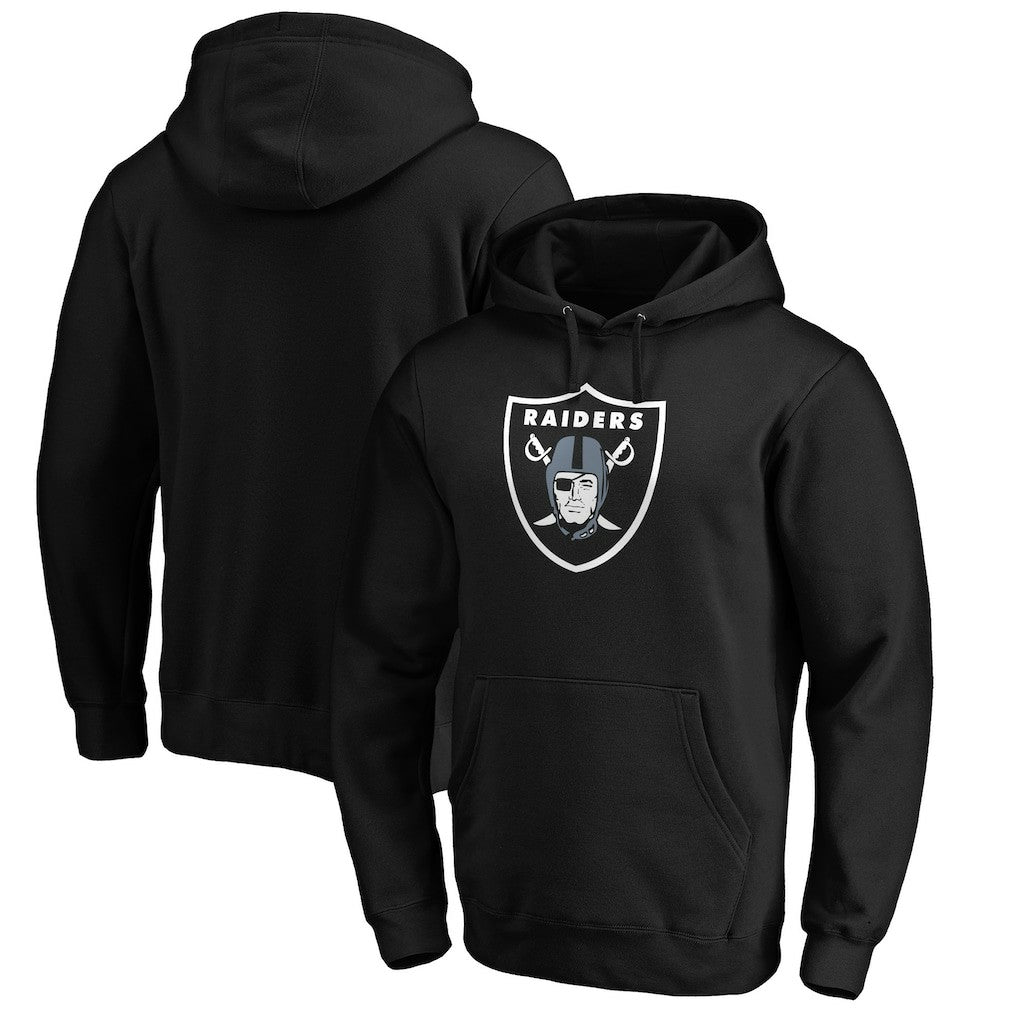 Las Vegas Raiders Primary Logo Fitted Pullover Hoodie - Black - NFL