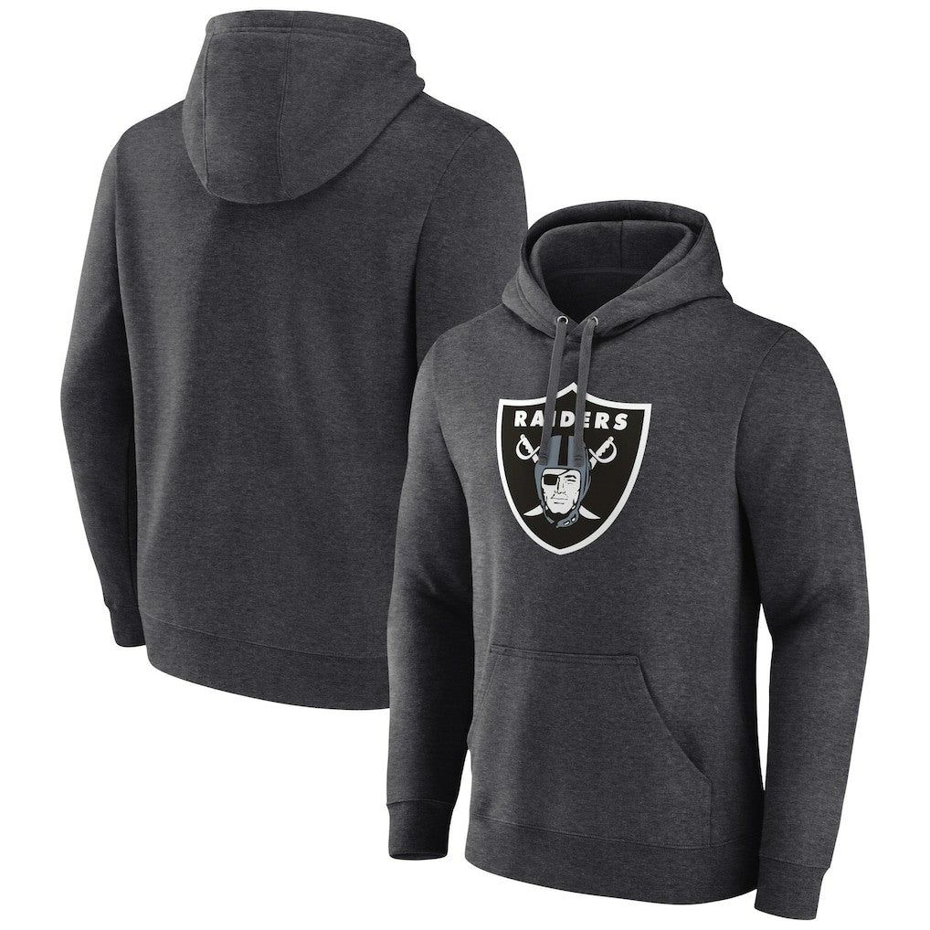 Las Vegas Raiders Primary Logo Fitted Pullover Hoodie - Charcoal - NFL
