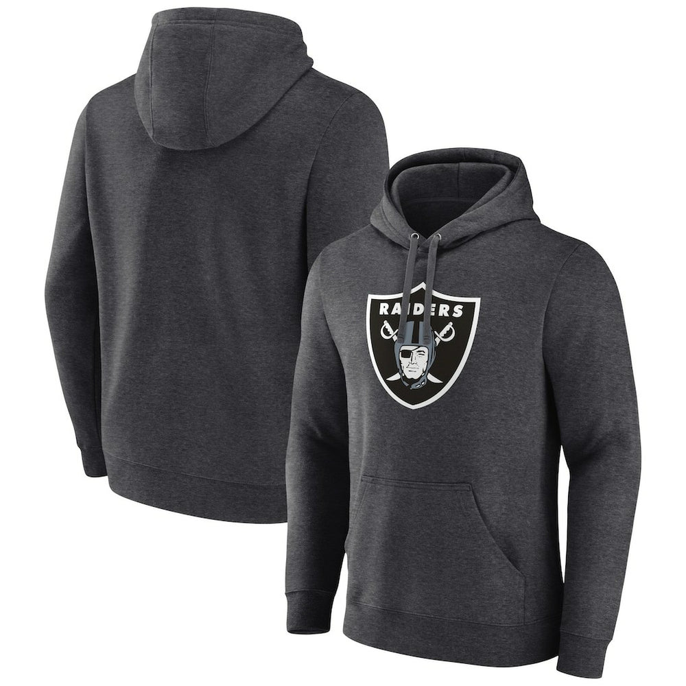 Las Vegas Raiders Primary Logo Fitted Pullover Hoodie - Charcoal - NFL