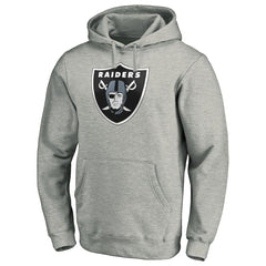 Las Vegas Raiders Primary Logo Fitted Pullover Hoodie - Heather Gray - NFL
