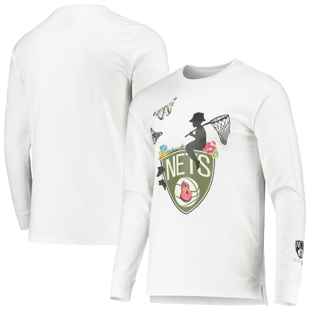 Brooklyn Nets Sue Tsai Long Sleeve T-Shirt White